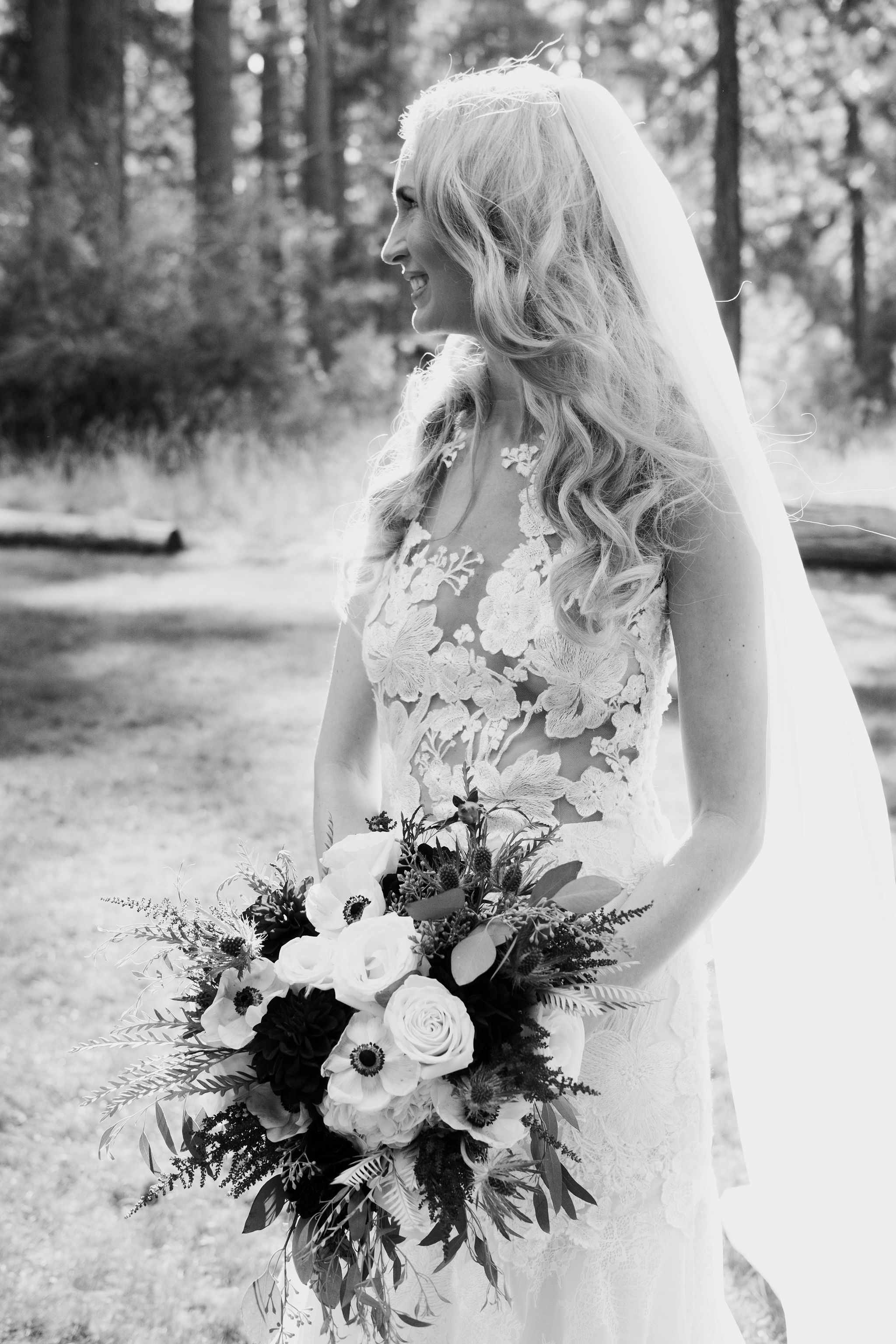 bride smiling on her wedding day