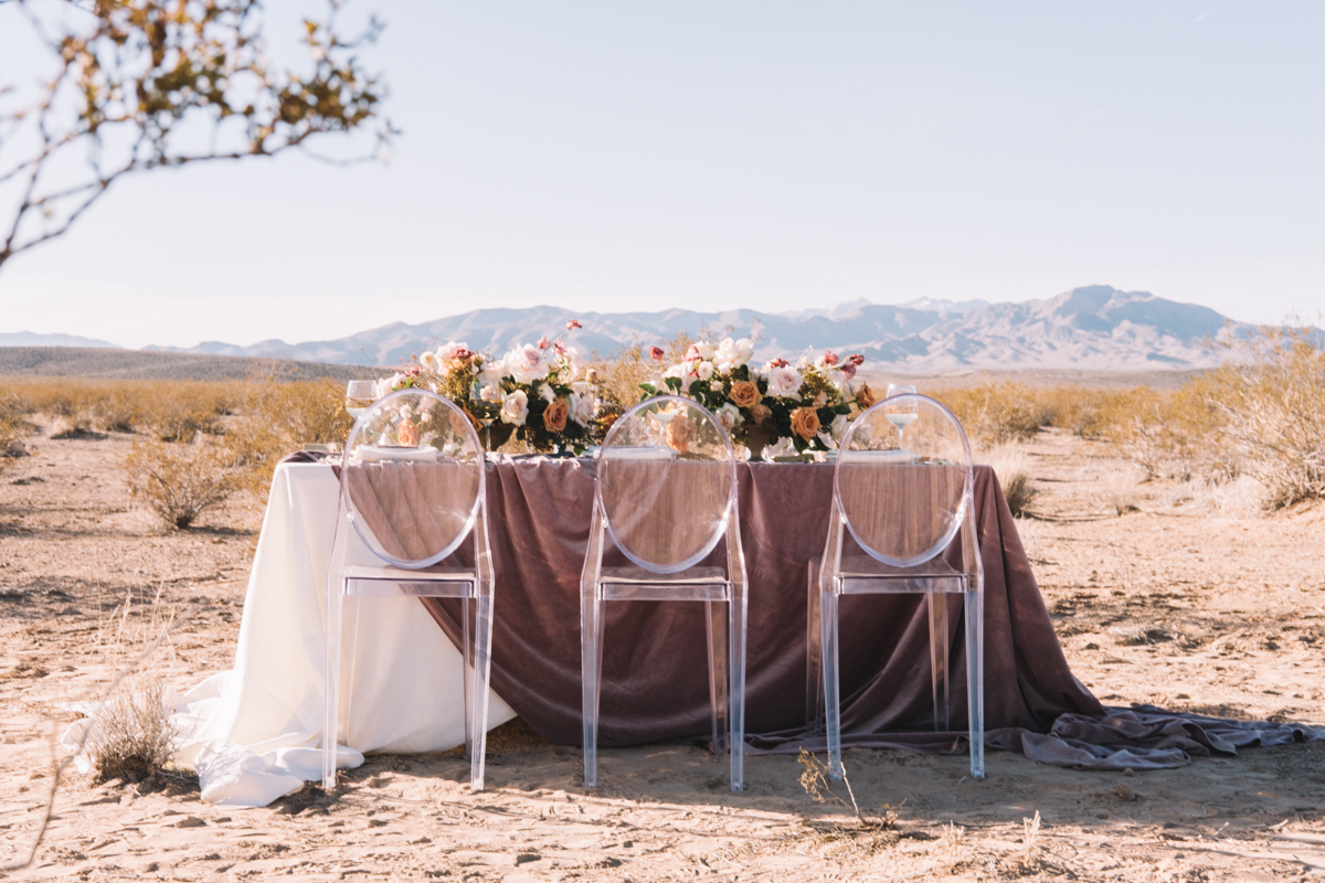 romantic tablescape in the desert