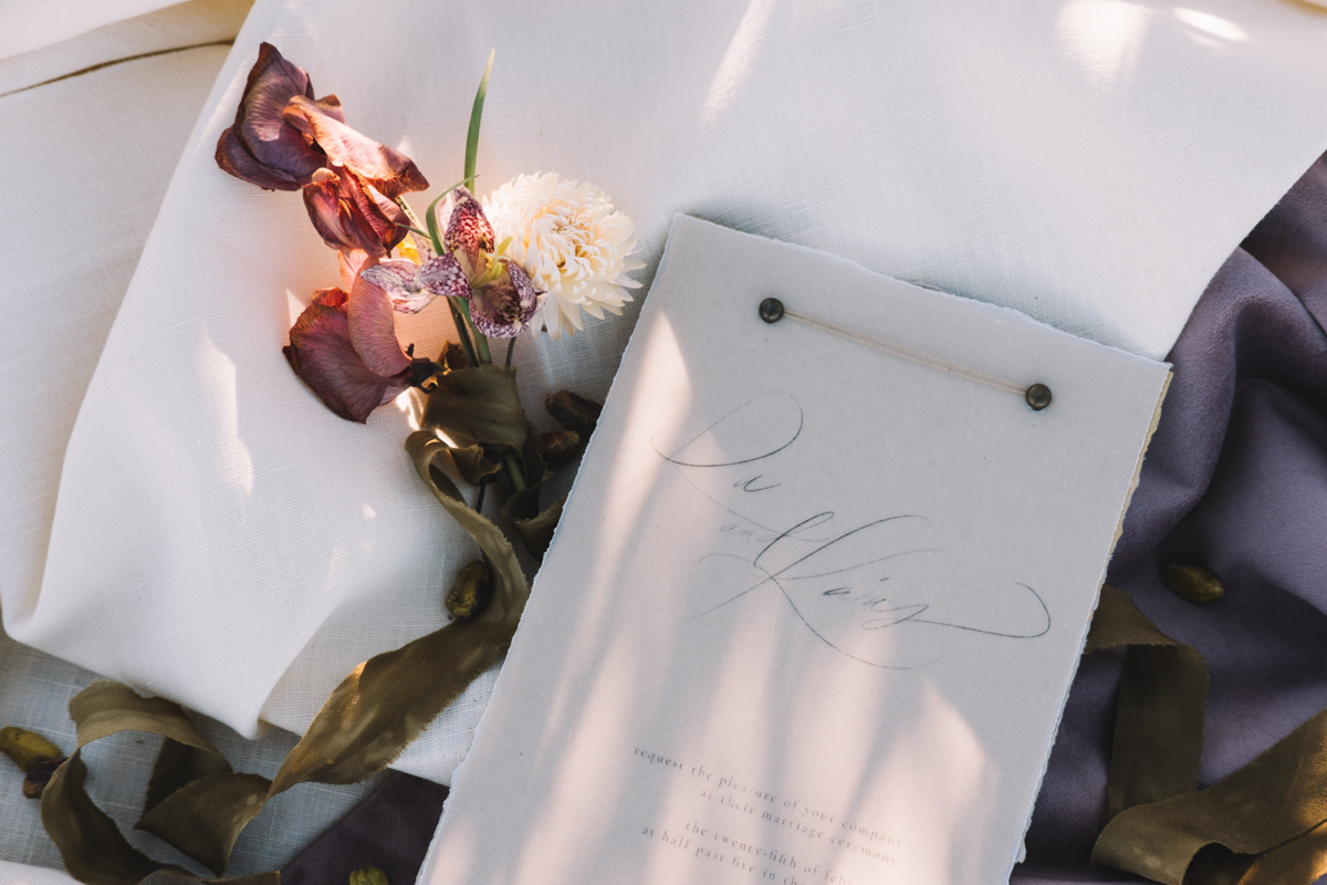 romantic wedding invitation by Janna Brown Design