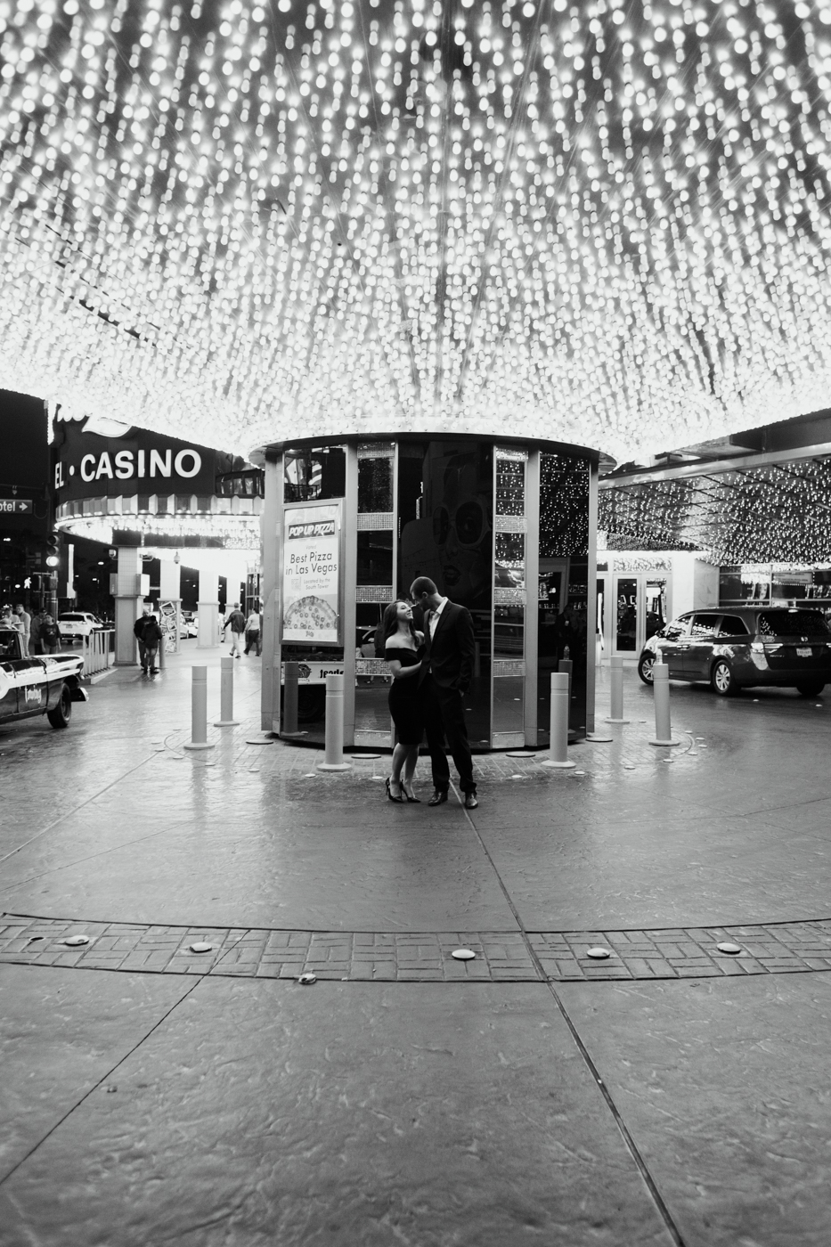 Engagement photograph at The Plaza Las Vegas