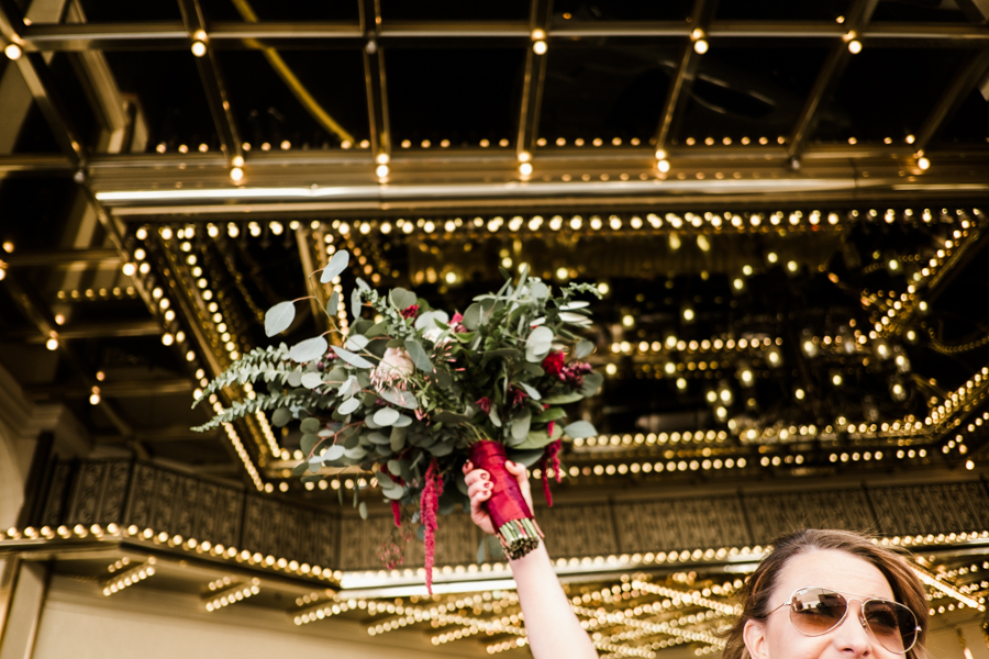 bride holding her bouquet