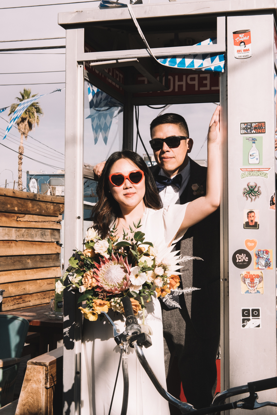 Cool photo of bride & groom at ReBar in Las Vegas