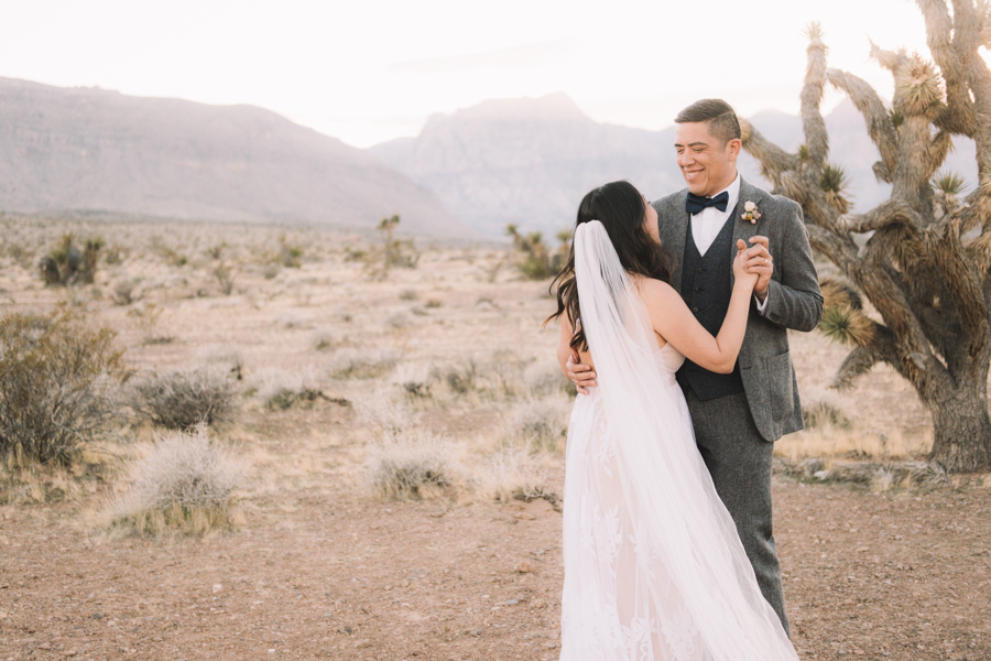 Bride & Groom dancing at Red Rock Canyon State Park
