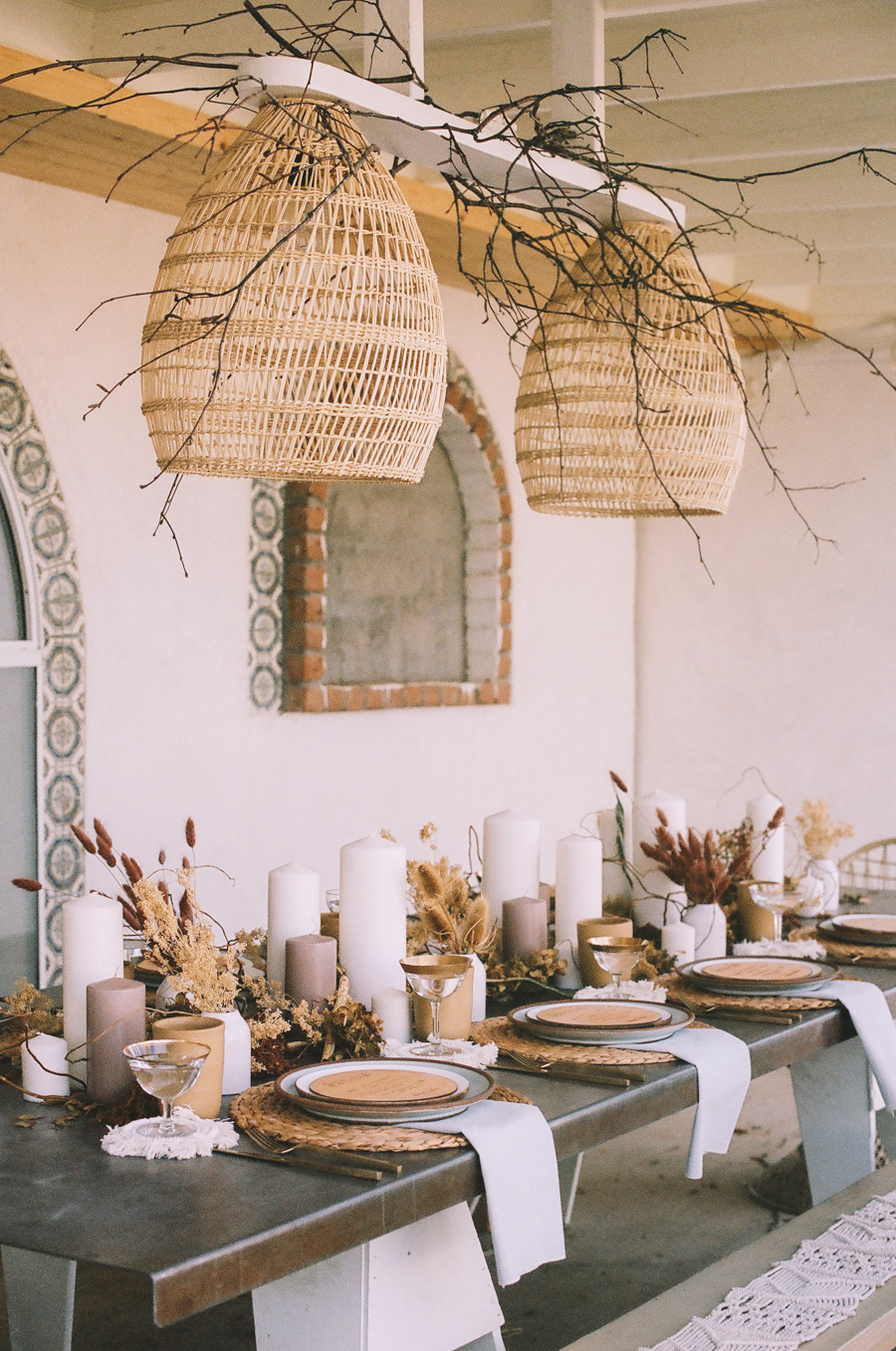 table set-up at seven arches in joshua tree